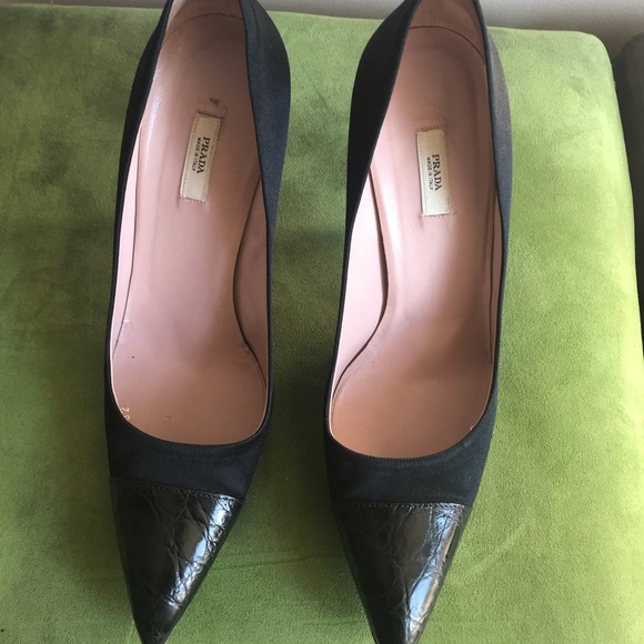 PRADA Croc cap toe satin pumps - Size 41 - Picture 12 of 14